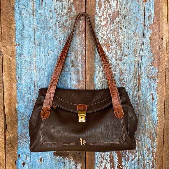 Petusco made in Spain Brown Pebble Leather Baguette Handbag - Picture 1 of 11